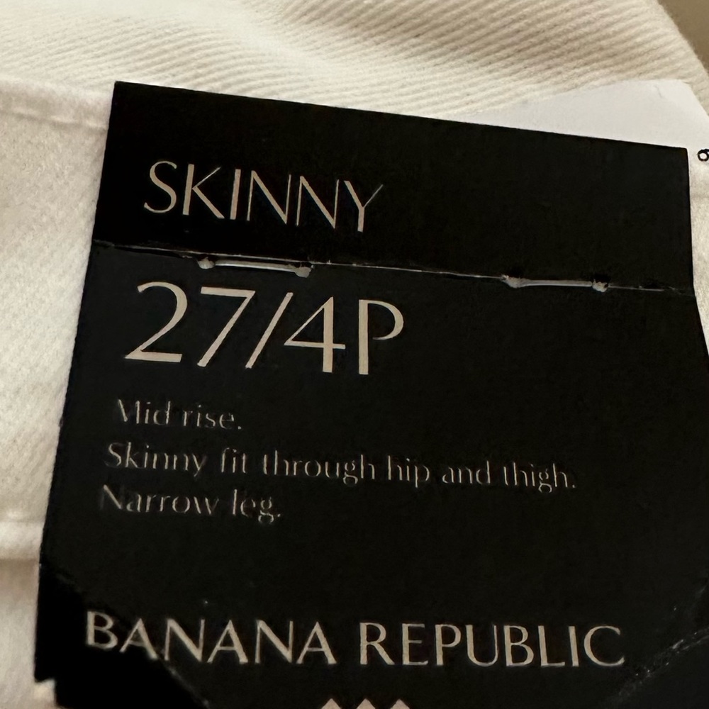 Banana Republic Cream/Ivory Denim Pants 27/4P